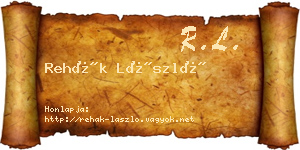 Rehák László névjegykártya